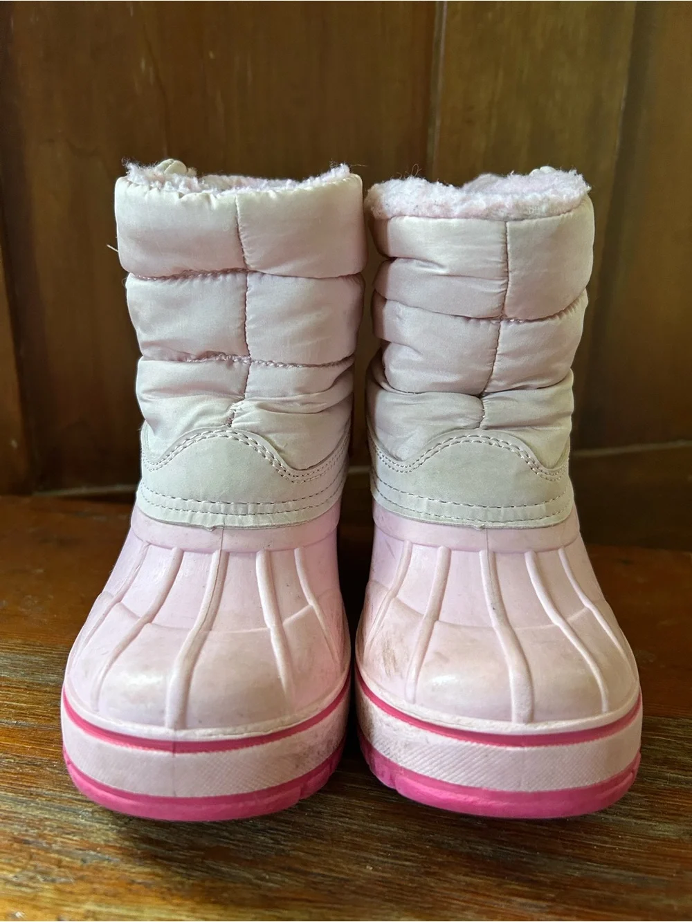 Lands' End Pink and Light Pink Girls' Insulated Snow Boots